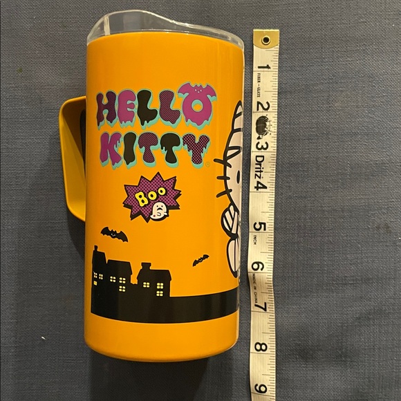 Hello Kitty Tumbler Halloween mummy Insulated Orange with handle New 7” tall - Picture 5 of 6